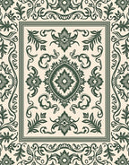 Ornate Floral Scrollwork Pattern Rug