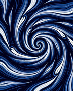 Abstract Blue Spiral Whirling Design Rug