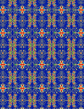 Vibrant Blue Floral Regal Pattern Rug