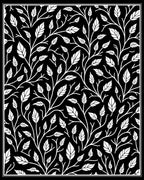 Classic Black White Leaf Pattern Rug