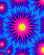 Vibrant Starburst Floral Pattern Rug