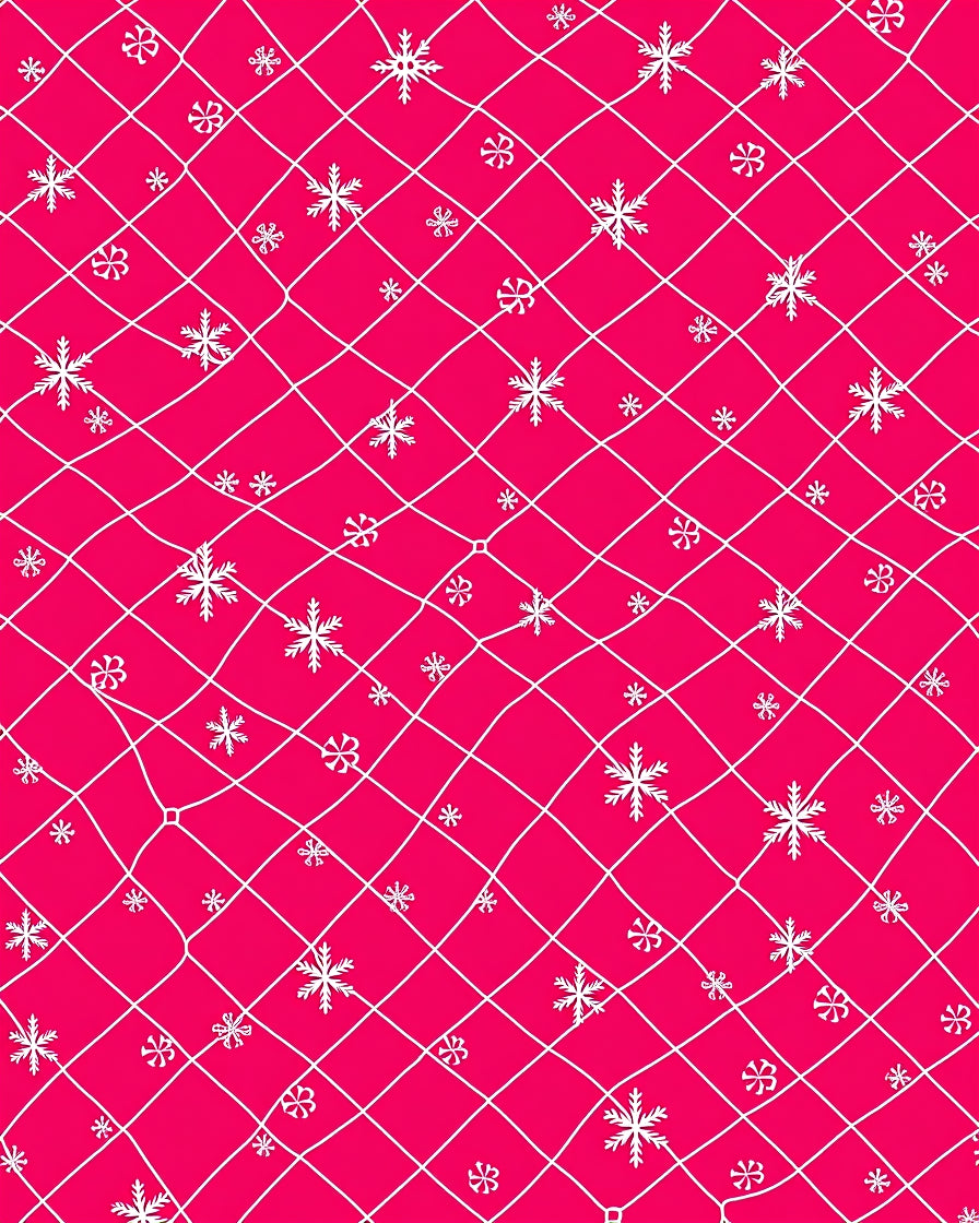 Pink Snowflake Lattice Pattern Rug