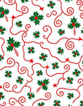Red Garland Holly Star Pattern Rug