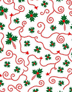 Red Garland Holly Star Pattern Rug