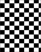 Bold Black White Checkered Pattern Rug