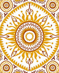 Sunburst Inspired Geometric Mandala Rug