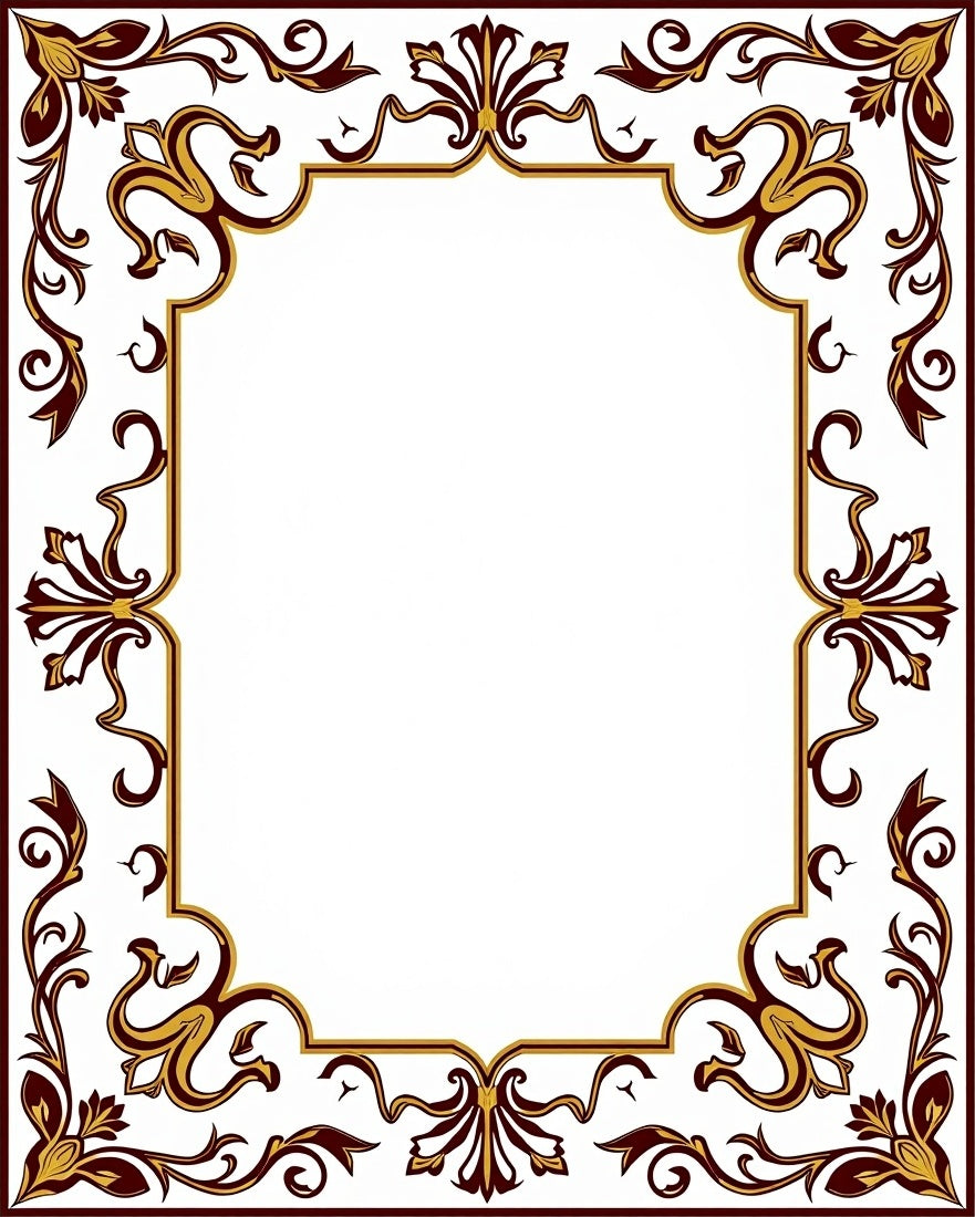 Ornate Flourish Scroll Pattern Rug