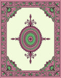 Pink Green Floral Mandala Design Rug