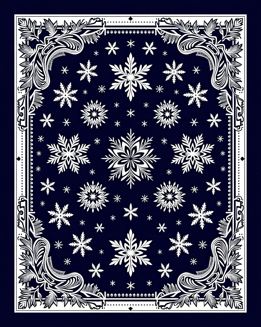 Snowflake Floral Decorative Pattern Rug