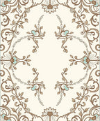 Vintage Floral Swirls Design Rug