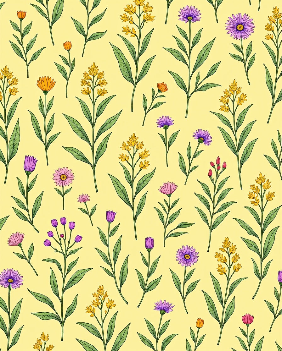 Delicate Floral Branch Pattern Design Rug