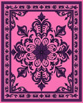 Ornate Floral Damask Pink Purple Rug