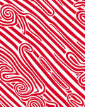 Bold Red White Swirl Stripes Design Rug