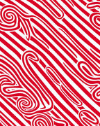 Bold Red White Swirl Stripes Design Rug