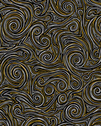 Bold Swirls Black Gold Pattern Rug