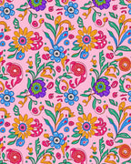 Vibrant Floral Sketch Pattern Rug