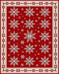 Red Snowflake Festive Pattern Rug