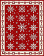 Red Snowflake Festive Pattern Rug