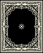 Classic Black And Cream Scrollwork Design Rug