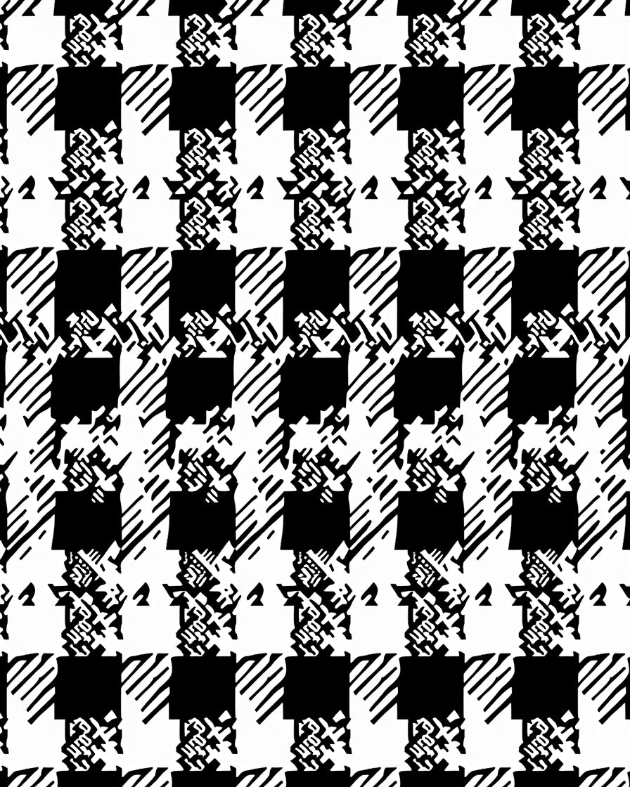 Bold Houndstooth Abstract Pattern Rug