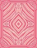 Pink Red Symmetrical Swirl Design Rug