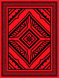 Bold Red Black Geometric Art Design Rug
