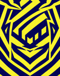 Bold Yellow Blue Geometric Pattern Rug