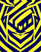 Bold Yellow Blue Geometric Pattern Rug