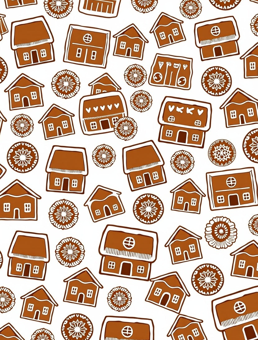 Gingerbread House Star Pattern Design Rug