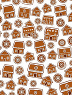 Gingerbread House Star Pattern Design Rug
