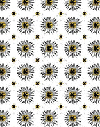Black Gold Starburst Floral Rug