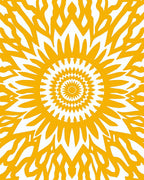 Radiant Sunburst Geometric Pattern Rug