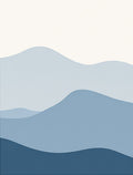 Serene Blue Layered Wave Pattern Rug