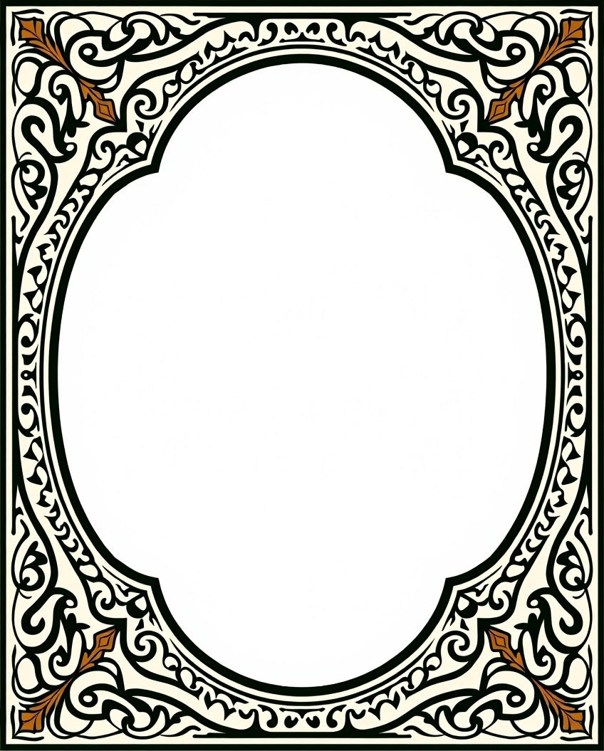 Intricate Scrollwork Beige Black Pattern Rug