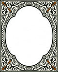 Intricate Scrollwork Beige Black Pattern Rug