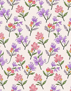 Blooming Floral Branches Pattern Rug