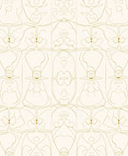 Ornate Gold Line Art Pattern Rug