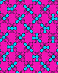 Bright Pink Aqua Floral Lattice Rug