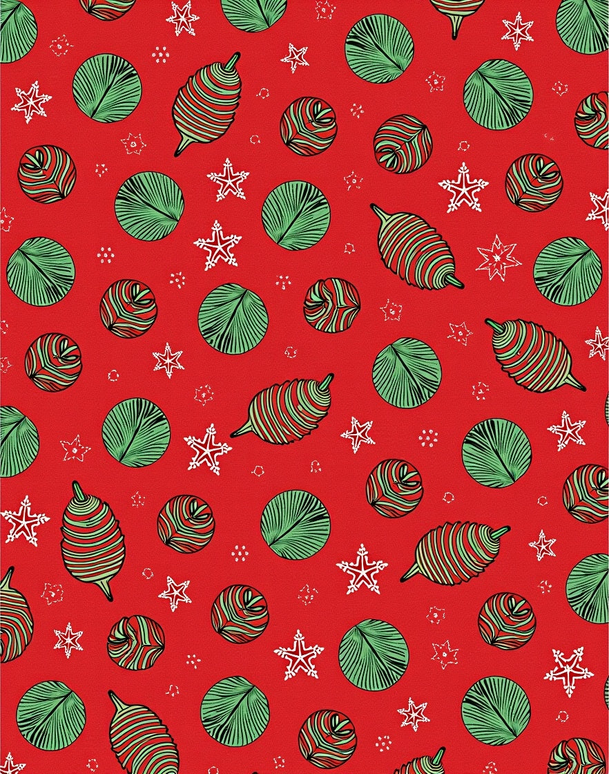 Christmas Ornaments Star Pattern Design Rug