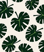 Dark Green Tropical Monstera Leaves Rug