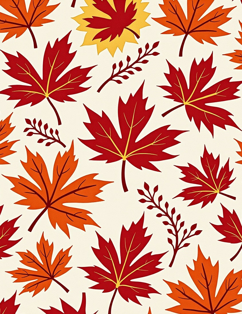 Autumn Leaf Pattern Print Rug