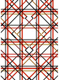 Sharp Intersecting Geometric Red Pattern Rug