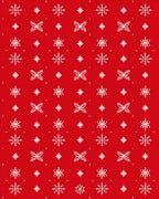Red White Snowflake Pattern Rug