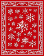 Red Snowflake Pattern Rug