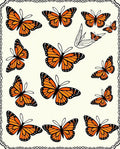 Orange Butterfly Pattern Design Rug