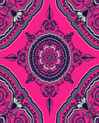 Vibrant Pink Floral Mandala Medallion Rug