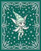 Whimsical Winter Fairy Snowflake Pattern Rug