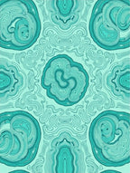 Abstract Teal Swirl Pattern Rug