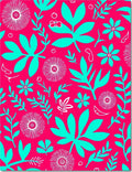 Bright Bold Floral Leaf Pattern Rug