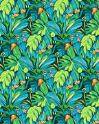 Exotic Tropical Jungle Leaf Pattern Rug